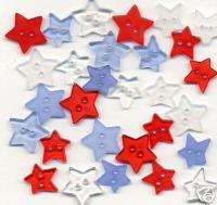 Clear Star Buttons   Yankee Doodle  