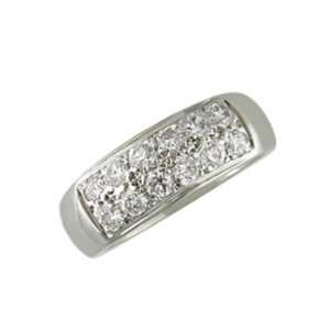    Gur   size 9.50 14K White Gold Elegant Diamond Band: Jewelry