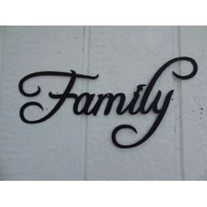  Family Word Home Decor Metal Wall Art: Home & Kitchen