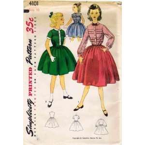   4101 Sewing Pattern Girls Tucked Dress Size 10: Arts, Crafts & Sewing