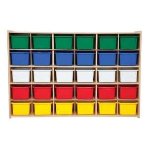   : 30 Tray Wooden Storage Unit Assembled and with Colorful Trays: Baby