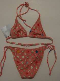 New La Perla Oceano Bikini 44 6 M Pink Gold Swimsuit Italy Pirate 