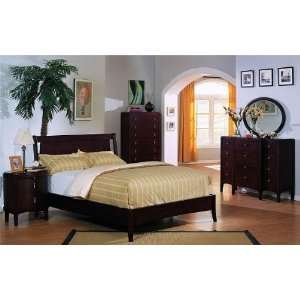   Espresso brown finish wood bedroom set platform bed