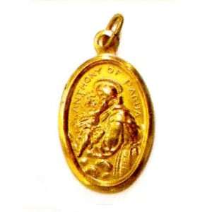  Saint Anthony Gold Plated Oxidized Medal   MADE IN ITALY Jewelry
