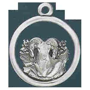 Bighorn Sheep Pewter Fan Pull with 6 Chain