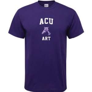  Abilene Christian Wildcats Purple Art Arch T Shirt Sports 
