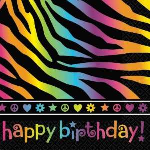  Neon Birthday Beverage Napkins Toys & Games