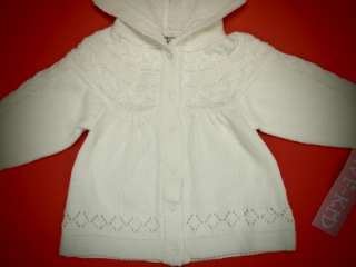 NWT BABY GIRL HOODED SWEATER CK29106 (0 24 months)  