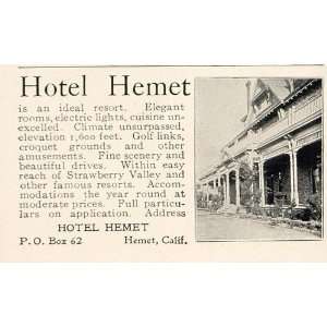   Print Ad Hemet Hotel California   Original Print Ad