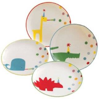 Tag Party Appetizer Plates, Party Animals Design, Assorted Colors, Set 
