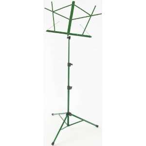  Music Stand; Green Tubular Base, Wire Stand with Carry Bag: Musical
