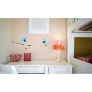  Vinyl Wall Decal   Birds walking on wire