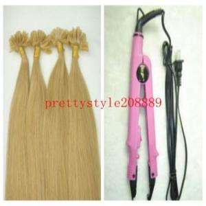 100S 18 Human Hair Extension #27 + Fusion Iron Tool  