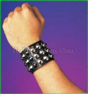 Complete any Gothic Costume with this Wristband that has Three Rows 