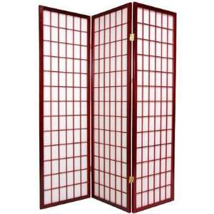   Window Pane Shoji Screen in Rosewood Number of Panels: 3: Furniture
