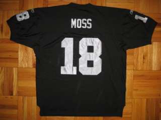 05 Authentic Raiders Randy Moss jersey 52 REEBOK BLACK  