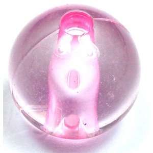  Rose Pink Translucent acrylic plastic beads (14 pcs) 20mm 
