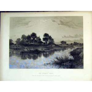   Country Houses Church River Boat Birds Trees Willmore