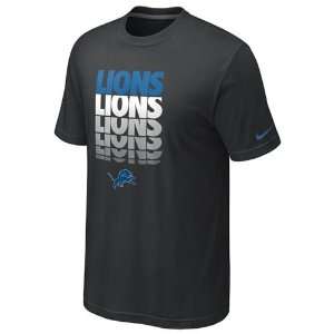  Detroit Lions Nike Blockbuster T Shirt (Black): Sports 