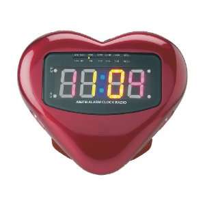   Heart Shaped AM/FM Multi Colored Digital Clock Radio: Electronics