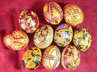 Set of 10 Real Ukrainian Pysanka Pysanky, Easter Egg Eggs With love 