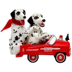  Travel Dogs Dalmatians in Firetruck Ornament