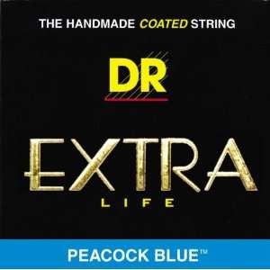  DR Strings Peacock Blue   Extra Life Blue Coated Electric 