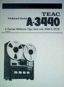 TEAC A 3440 4 CHANNEL TAPE DECK OWNERS MANUAL BOUND EN  