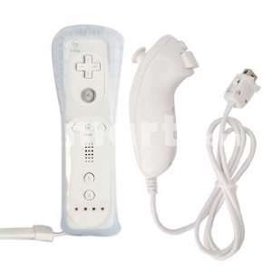   with Silicone Sleeve + Nunchuk Controller for Wii White Video Games