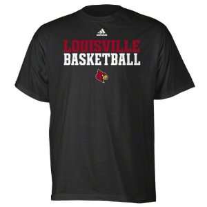  Louisville Cardinals Black adidas Basketball Sideline T 