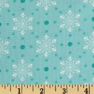  44 Wide Hip Holidays Snowflakes Aqua Fabric By The Yard 
