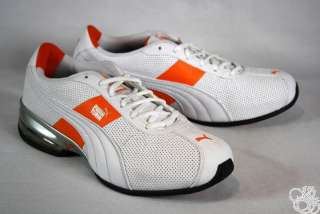 PUMA Cell Turin Perf White / Vibrant Orange / Silver Mens Running 