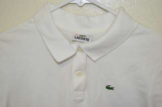 Lacoste white polo shirt women size 10 / 42 Made in France  