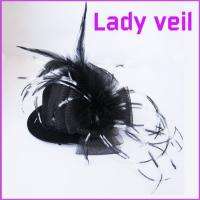 Lady Women Party Feather Felt Top Hat Fascinators Hair Clips Millinery 