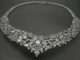   DIAMONIQUE CZ CRYSTAL GRAND ENTRANCE MARQUISE NECKLACE NEW  