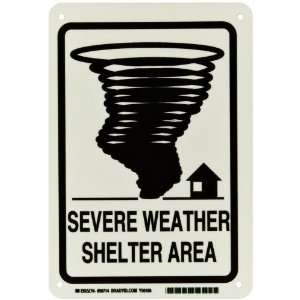   Sign, Legend Severe Weather Shelter Area (With Tornado Picto