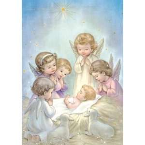  Adoring Little Angels Gift of Jesus Nativity Gold Stamped 