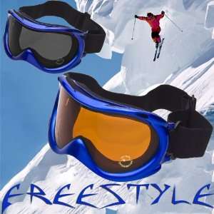  FREESTYLE Ski Snowboarding Goggles, BLUE! Frame, Double 