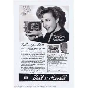  1945 Bell & Howell Laraine Day Filmo Cameras Vintage Ad 