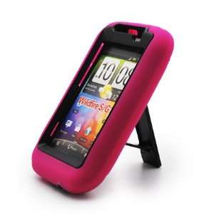  Pink Double Layer Kickstand Hybrid Case Heavy Duty Cover 