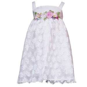   Little Girls WHITE FLORAL Easter Dress 12M 16 Rare Editions Baby