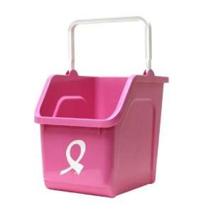 Pink color 6 gallon plastic tote with handle and breast cancer 