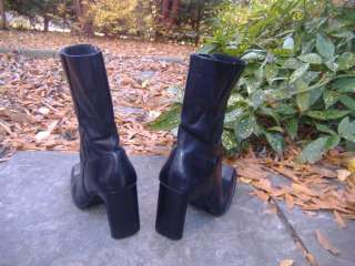 DANGEROUS DIBA Tall & Sleek Black Leather Ankle Boots 10  