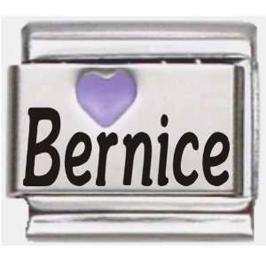  Bernice Purple Heart Laser Name Italian Charm Link 