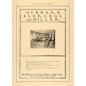 1919 Ad Hubbard Eldredge Miller Living Room Furniture   Original Print 