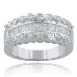 00 CT TTW Ladys Round And Princess Cut Diamond Anniversary Ring In 