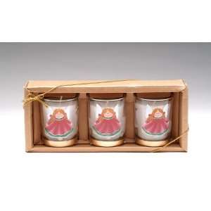   Christmas   Votive Candle Glass Cup   Angel (Set Of 3): Home & Kitchen