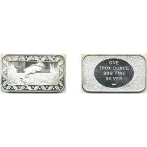  Silver Bar One Troy Ounce depicting Salmon Everything 