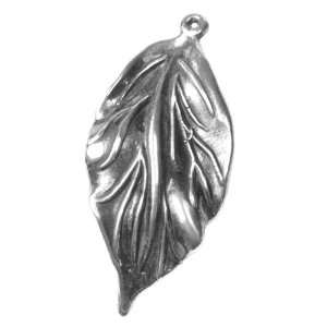  Large Leaf Charm   Sterling Silver: Arts, Crafts & Sewing