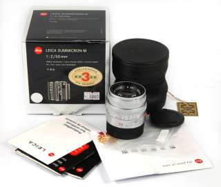New* Leica Summicron M 50mm f/2 E39 silver 3 year wa 0799429118167 